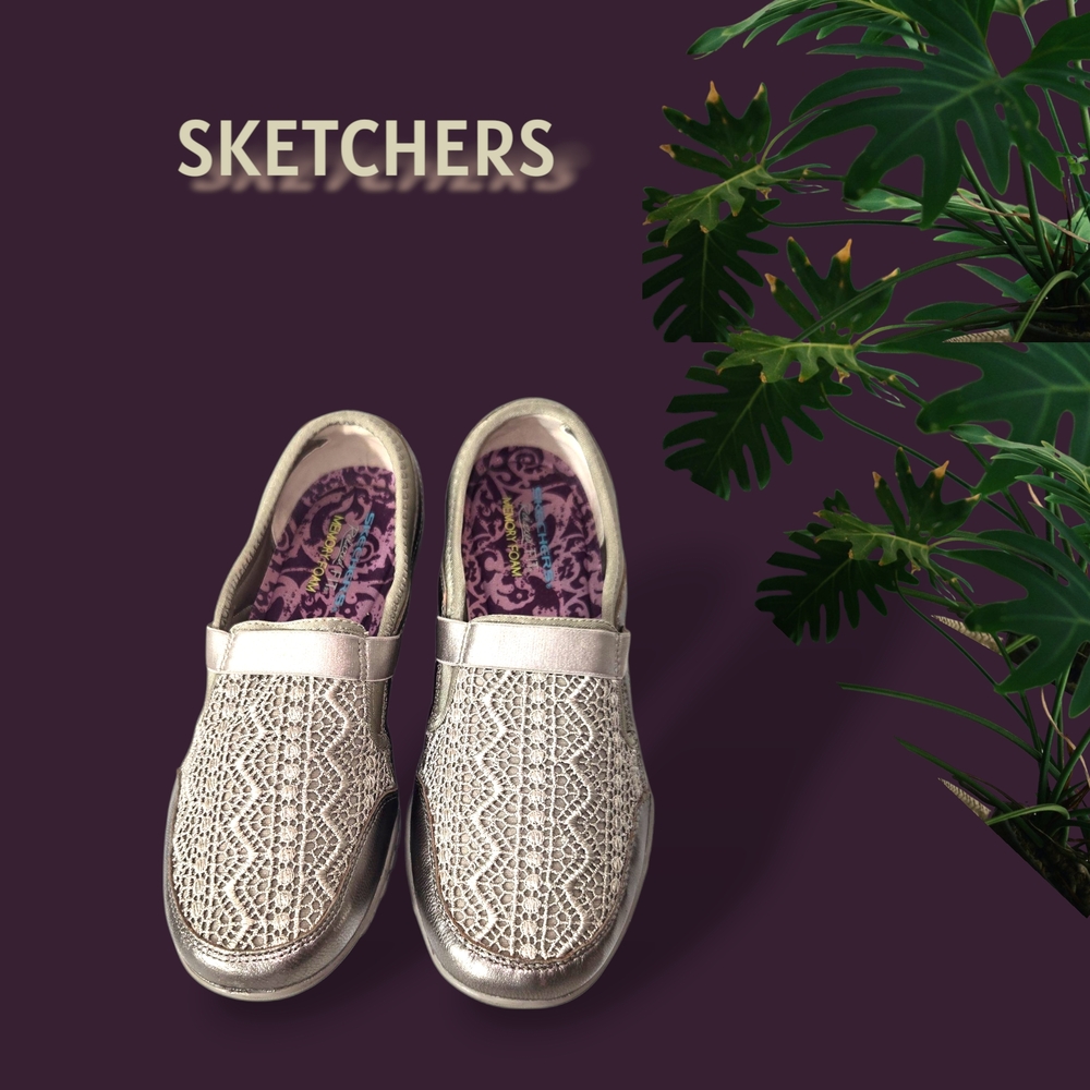 Skechers Women's Cream Slip-On Sneakers